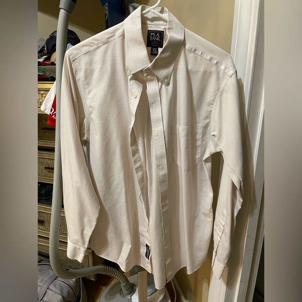Men’s Jos A Bank Size 15.5-33 Slim Fit Button Down